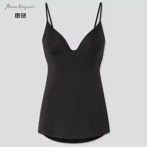 UNIQLO Mame Kurogouchi AIRism Plunging Camisole Bra Top Black Size M